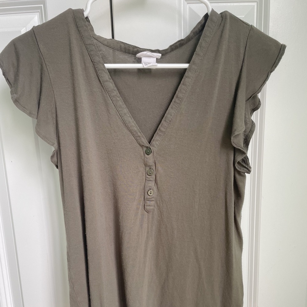 H & M Army Green Blouse Top